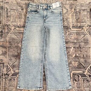 H&M Girls Light Blue Stretchy Soft Wide-Leg Jeans